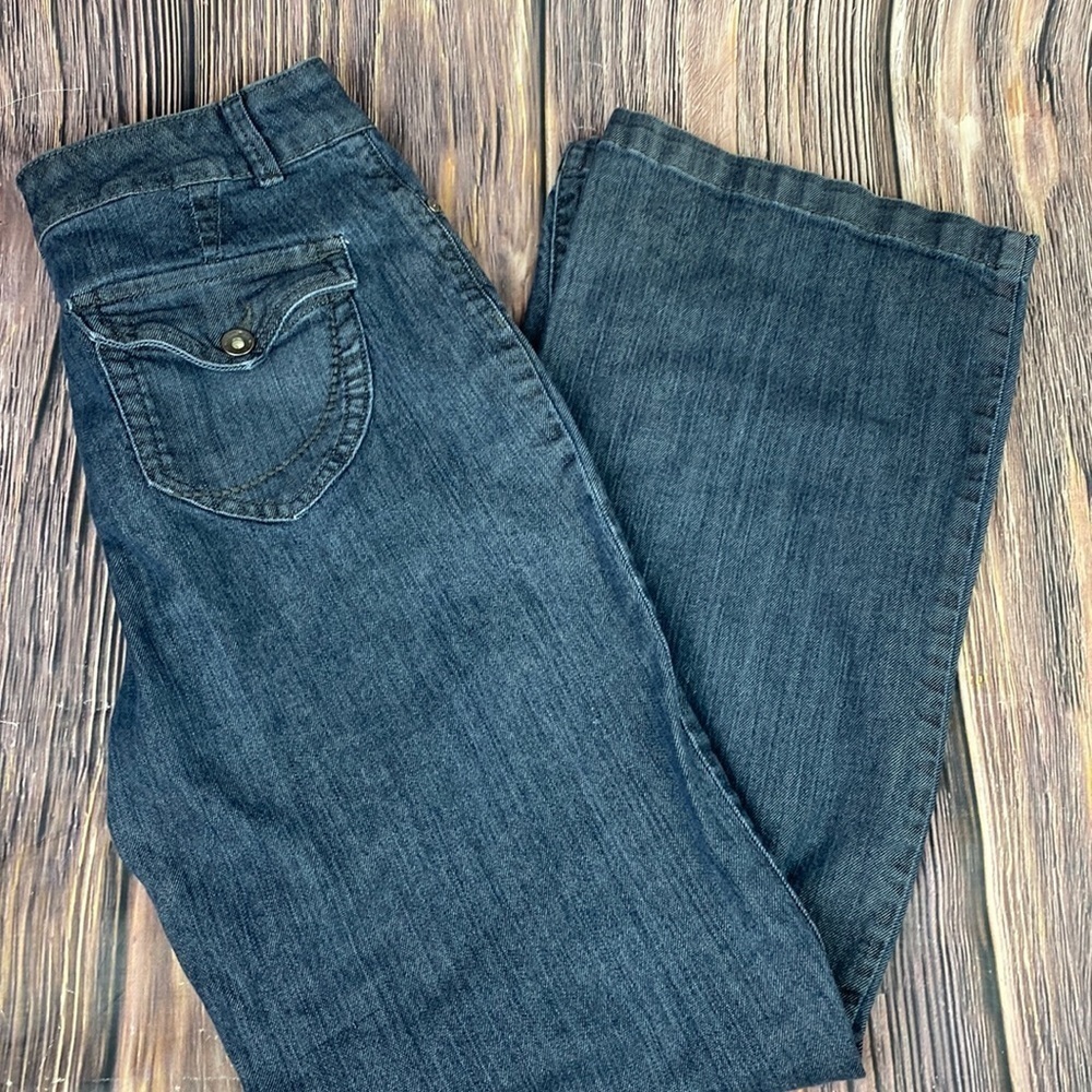 Nine West Dark Wash High-Waist & Wide Leg Trouser Jeans- Size 10/29